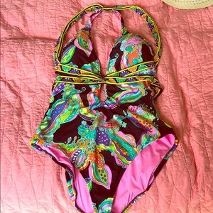 Trina Turk one piece swim suit size 14.